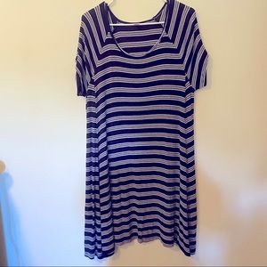COPY - Old Navy Blue and White Striped Short Sleeve Swing Dress